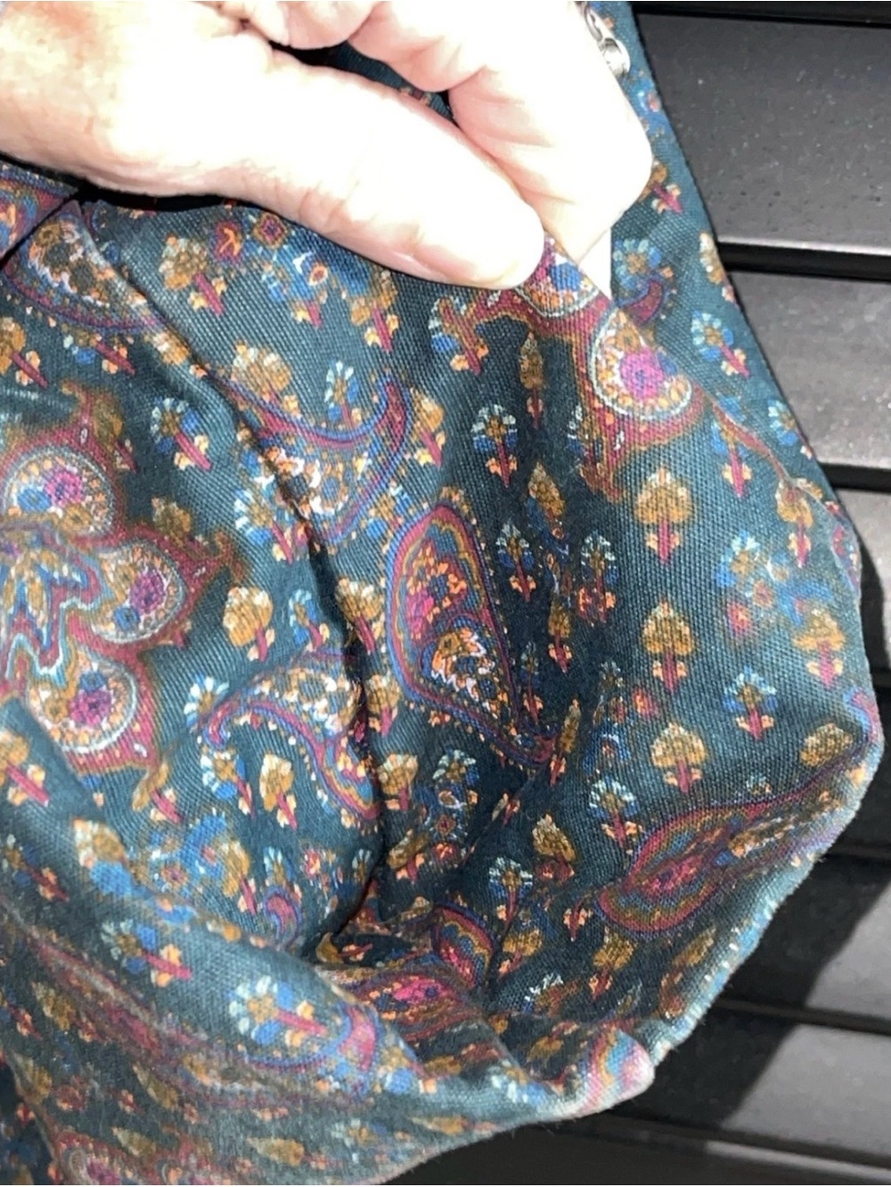 Marc Jacobs XL Boho Paisley Tote Bag with Purple Rope & Orange Handles EUC - Picture 12 of 15